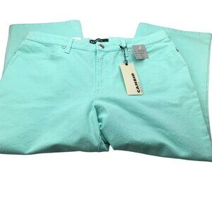 Cambio Jeans Women's Size 14 Green Karen Capris New